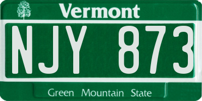 VT license plate NJY873