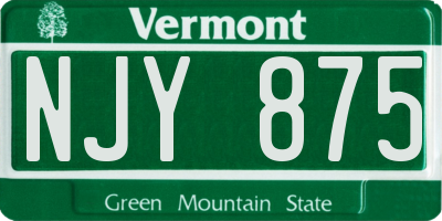 VT license plate NJY875