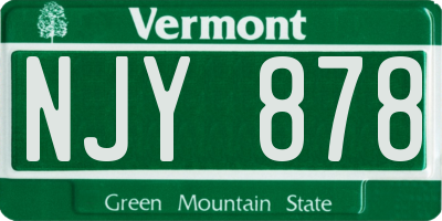 VT license plate NJY878