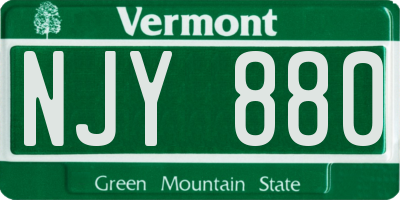 VT license plate NJY880