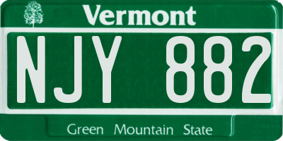 VT license plate NJY882