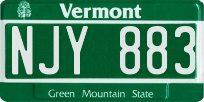 VT license plate NJY883