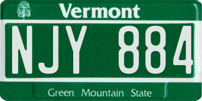 VT license plate NJY884