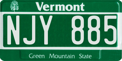 VT license plate NJY885