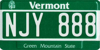 VT license plate NJY888