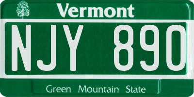 VT license plate NJY890