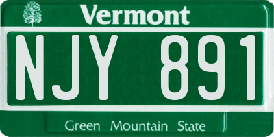 VT license plate NJY891