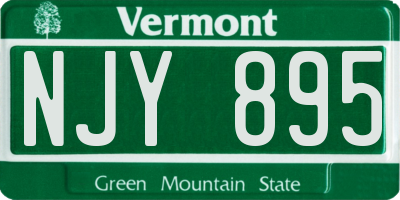 VT license plate NJY895