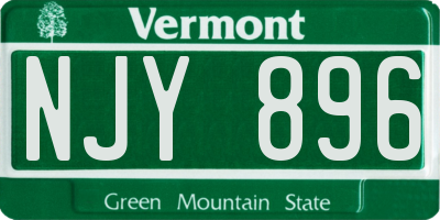 VT license plate NJY896