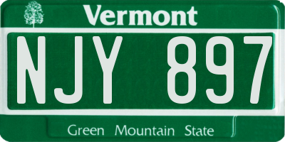 VT license plate NJY897