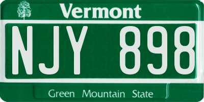 VT license plate NJY898
