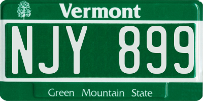 VT license plate NJY899