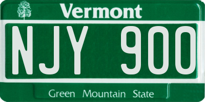 VT license plate NJY900