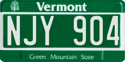 VT license plate NJY904
