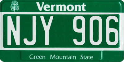 VT license plate NJY906