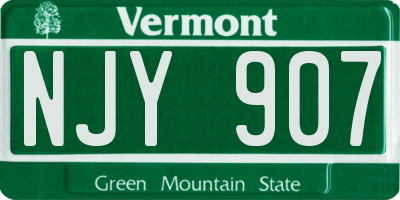 VT license plate NJY907