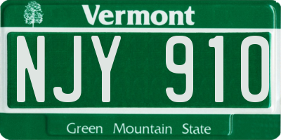 VT license plate NJY910