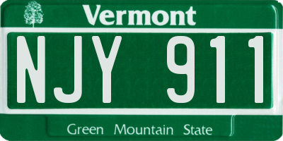 VT license plate NJY911