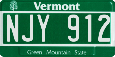 VT license plate NJY912