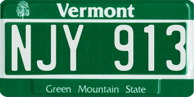 VT license plate NJY913