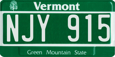 VT license plate NJY915