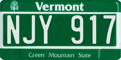 VT license plate NJY917