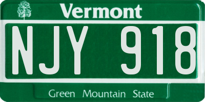VT license plate NJY918