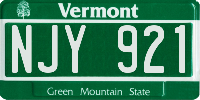 VT license plate NJY921