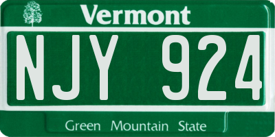 VT license plate NJY924