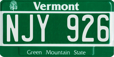 VT license plate NJY926