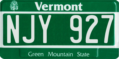 VT license plate NJY927