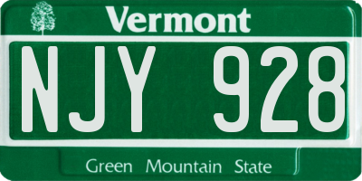 VT license plate NJY928
