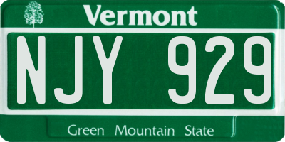 VT license plate NJY929