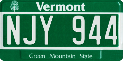VT license plate NJY944
