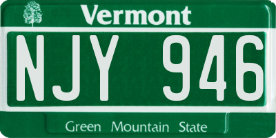 VT license plate NJY946