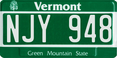 VT license plate NJY948