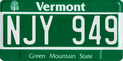 VT license plate NJY949