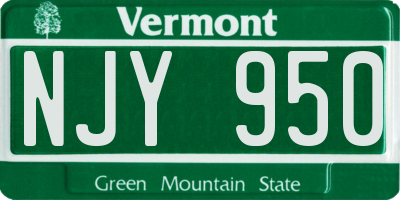 VT license plate NJY950