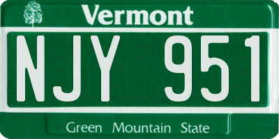 VT license plate NJY951