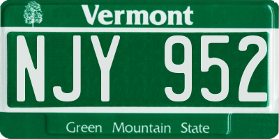 VT license plate NJY952