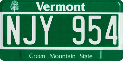 VT license plate NJY954