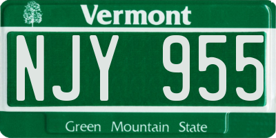 VT license plate NJY955
