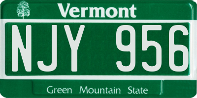 VT license plate NJY956