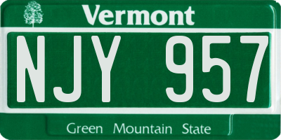 VT license plate NJY957