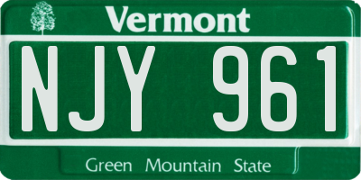VT license plate NJY961