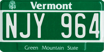 VT license plate NJY964