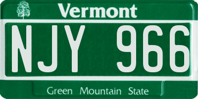 VT license plate NJY966