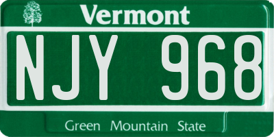 VT license plate NJY968