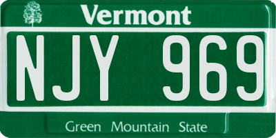 VT license plate NJY969