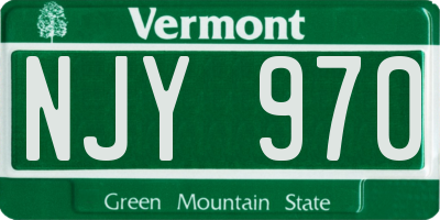 VT license plate NJY970